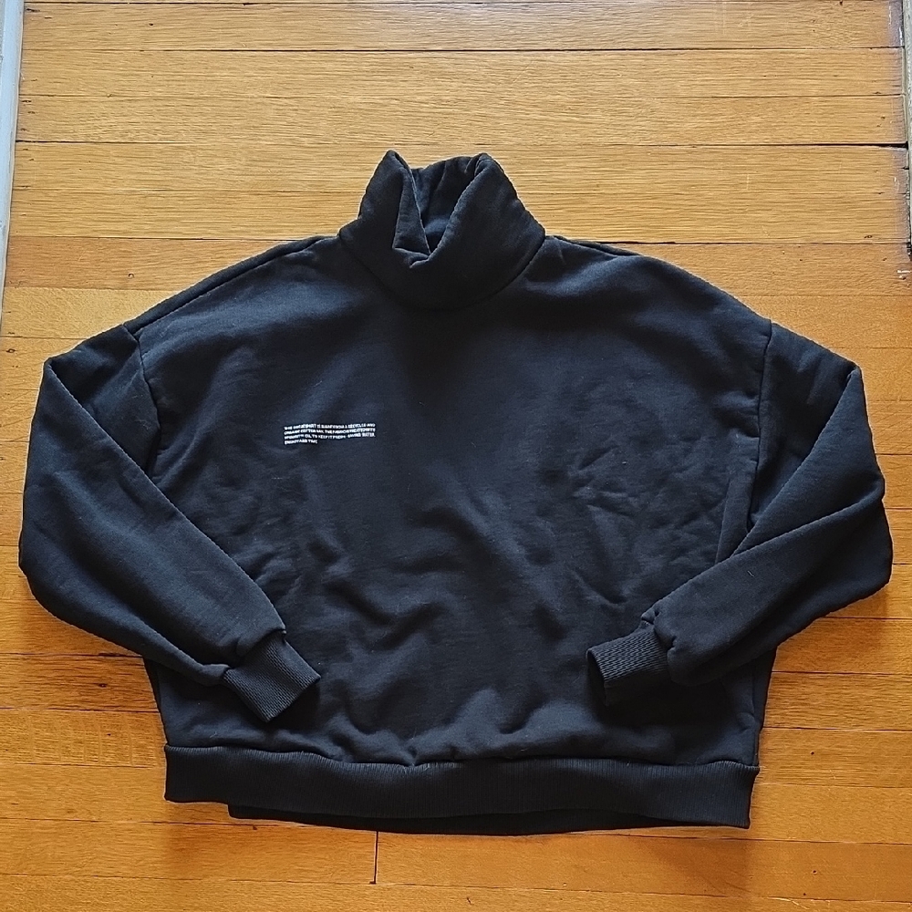 Pangaia, Archive High Neck Sweatshirt, Heavy, Black, Boxy, EUC, Women's S